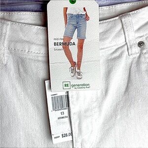 NWOT Celebrity Pink White Bermuda Blossom Shorts RE Generation Mid Rise